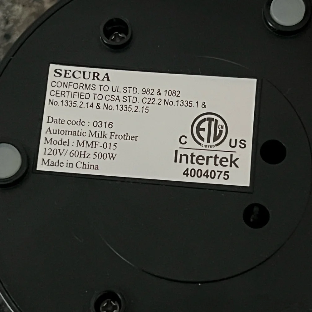 Secura Automatic Electric Milk Frother Warmer MMF-015